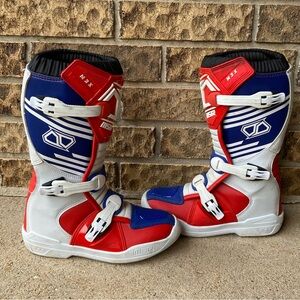 MSR™ Youth M3X Motocross / Dirt Bike Boots Red/White/Blue Size 7